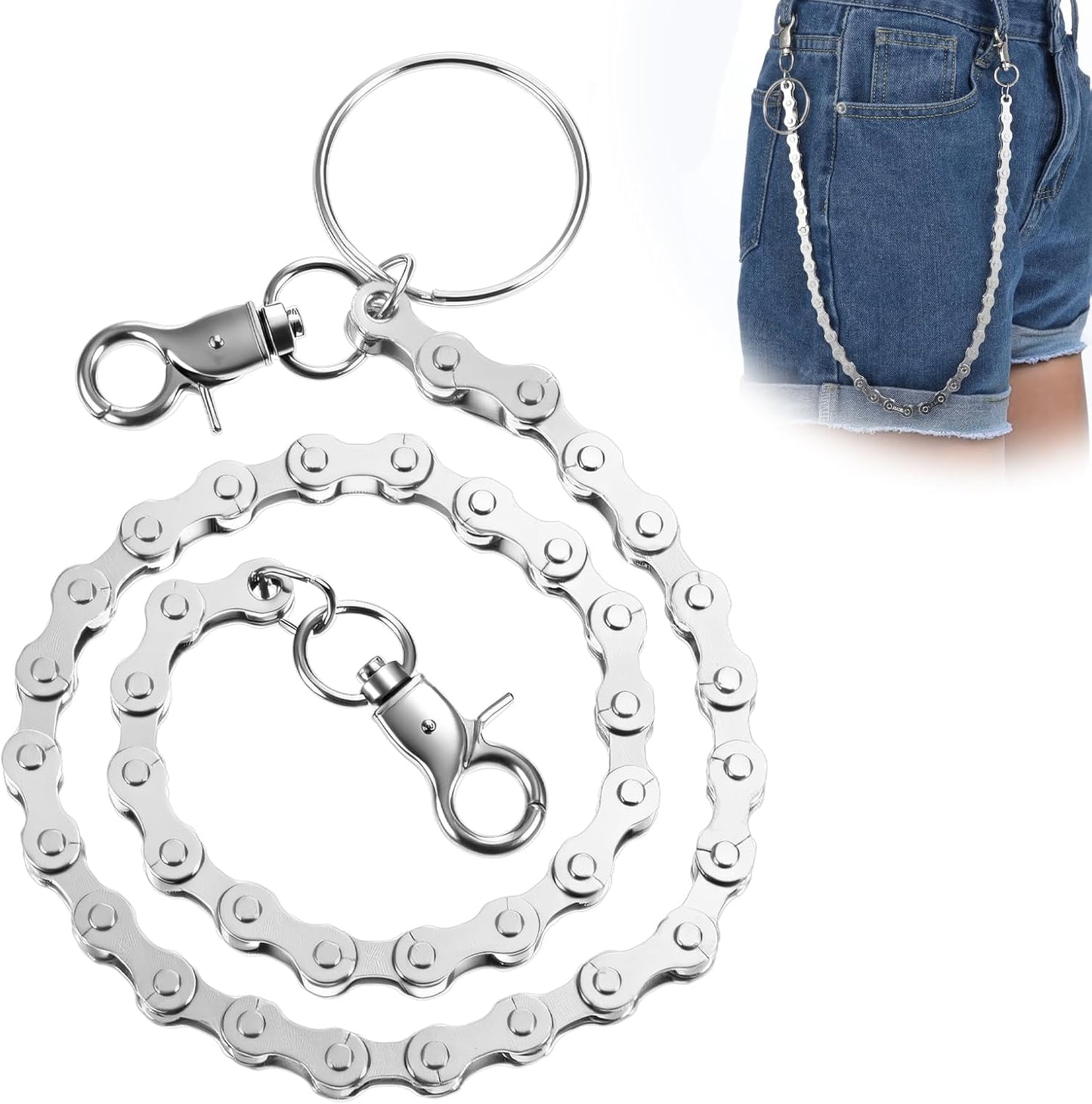 1 Pcs Pants Chain Hip Hop Punk Jeans Chain Wallet Chains Bike Chains Long Cool Trousers Pocket Belt Goth Accessories for Women Men Clothing Accessories