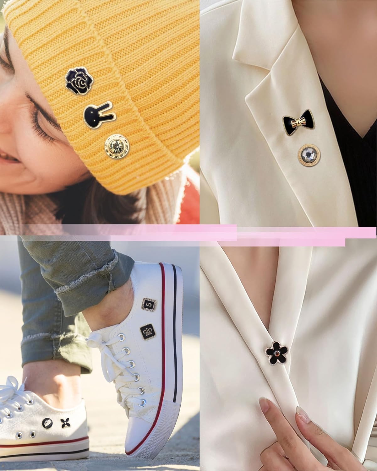 40 Pcs Women Shirt Brooch Pins, Mini Cover Up Enamel Safety Lapel Pins Buttons Sweater Shawl Clips for Women Clothing Dress Supplies (20 Style)