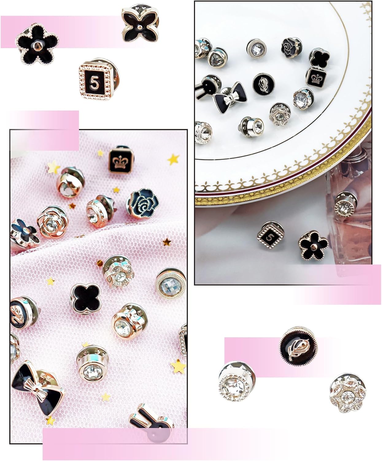 40 Pcs Women Shirt Brooch Pins, Mini Cover Up Enamel Safety Lapel Pins Buttons Sweater Shawl Clips for Women Clothing Dress Supplies (20 Style)