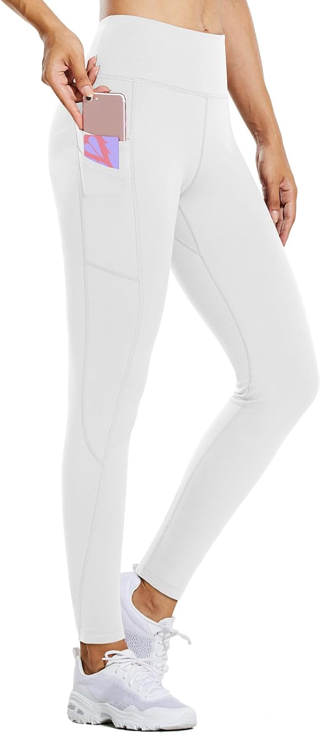 baleaf Women's Fleece Lined Leggings Water Resistant Thermal Winter Warm Tights High Waisted with Pockets Running Gear
