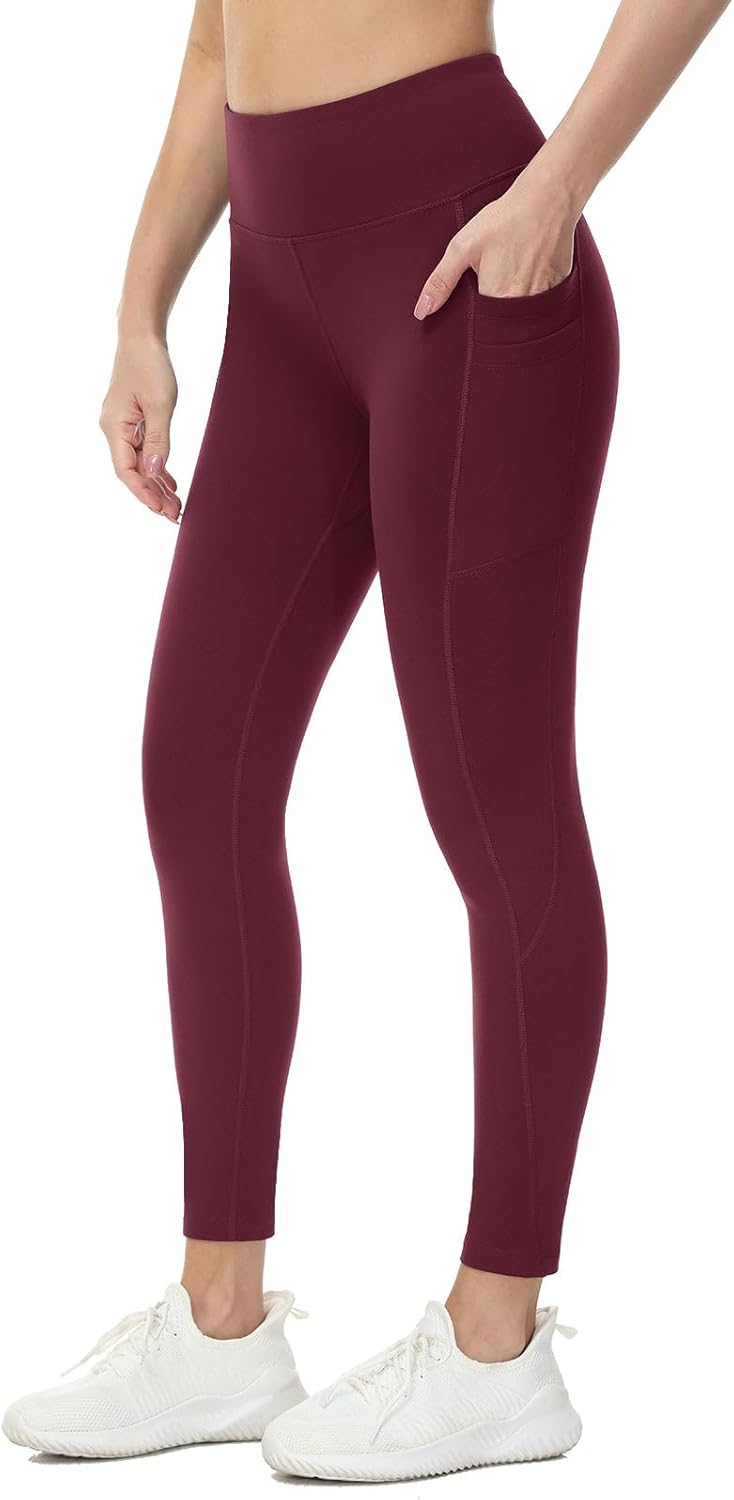 baleaf Women's Fleece Lined Leggings Water Resistant Thermal Winter Warm Tights High Waisted with Pockets Running Gear