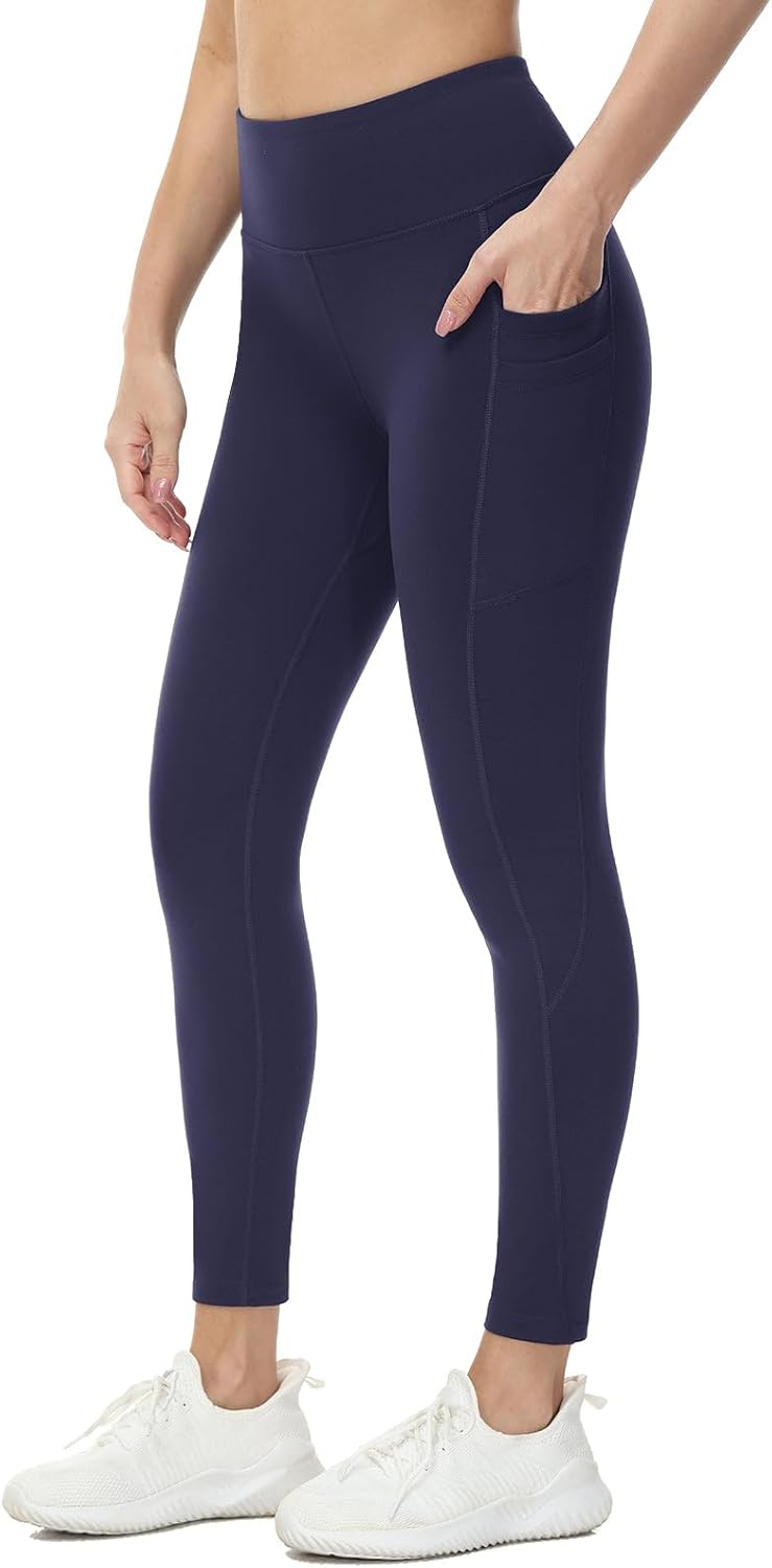 baleaf Women's Fleece Lined Leggings Water Resistant Thermal Winter Warm Tights High Waisted with Pockets Running Gear