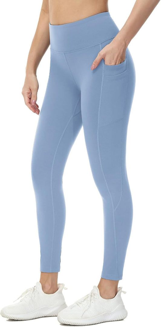 baleaf Women's Fleece Lined Leggings Water Resistant Thermal Winter Warm Tights High Waisted with Pockets Running Gear